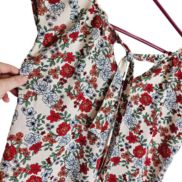 Lauren Conrad XS Floral Blouse Back Tie Detail Lightweight Breathable Tropical - Picture 6 of 9